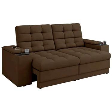 Imagem de Sofá Retrátil e Reclinável 2 Lugares Kansas Besthouse - Marrom