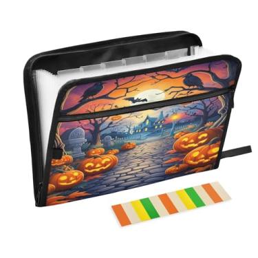 Imagem de CEBUGI Pasta expansível com 13 bolsos, organizador de arquivos sanfonado à prova d'água com etiquetas tamanho A4, organizador de documentos de papel para escola, material de escritório, fundo de