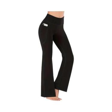 Imagem de Calças De Yoga Femininas De Cintura Alta Com Bolsos, Leggings Casuais 