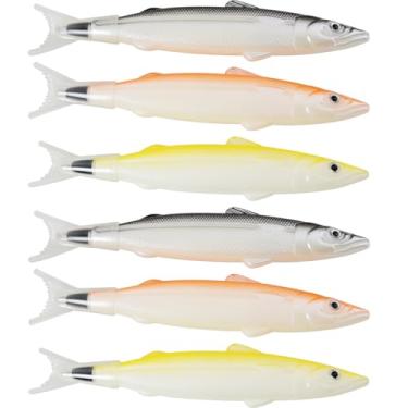 Imagem de ZCZQC 6 canetas esferográficas em forma de peixe, canetas divertidas com tema de peixe, tinta preta para escrita suave, 14 x 3 cm para assinar desenho e trabalho criativo, ideais para uso escolar e