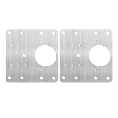 Imagem de Kit de placa de reparo de dobradiça de aço inoxidável, 2 peças, gabinete, gaveta, mesa, dobradiça, placa de montagem com parafusos, suporte de fixação plana