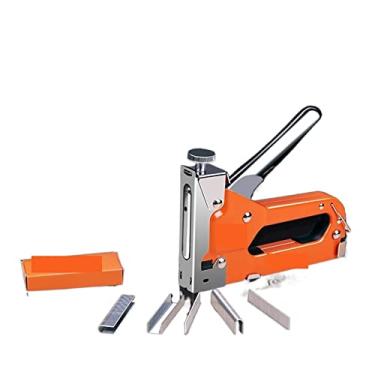 Imagem de ing Prego 3 em 1 Grampeador Grampo Prego Ferramenta de Móveis Madeira e Grampeador Ferramenta de Mão de Aço Inoxidável com Grampos (Cor: Laranja)