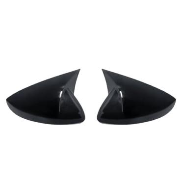 Imagem de Compatível com vw polo 2018 2019 2020 2021 2022 2023 espelho retrovisor lateral capa adesivo asa tampa guarnições acessórios exteriores(Bright black)