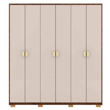 Imagem de Guarda Roupa Casal 6 Portas 4 Gavetas Nor 203 Cm 10109 Vlr Imbuia Fend