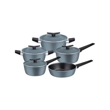 Imagem de Jogo de Panelas Tramontina Spezia Indução Alumínio Starflon Azul Ardósia 5 Peças