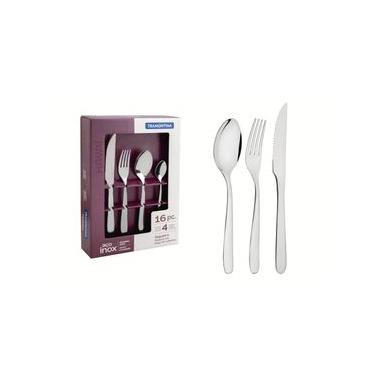 Imagem de Faqueiro Tramontina Havaí em Aço Inox com Facas para Churrasco 16 Peças