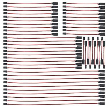 Imagem de WMYCONGCONG 50 peças cabo de fio de chumbo de extensão servo macho para fêmea 3 pinos para conexão de extensão Futaba JR Servo 5 tamanhos