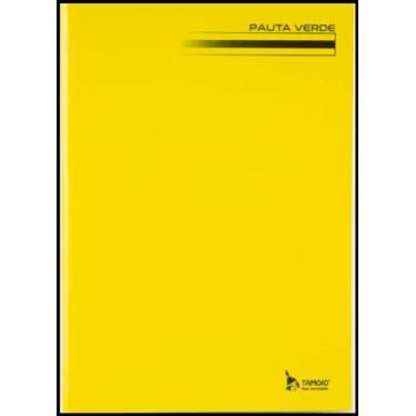 Imagem de Kit de Caderno para Caligrafia, Capa Dura, Brochura 1/4, Liso Amarelo, 48 Folhas, Pauta Verde, Tamoio, Pacote com 5 Unidades