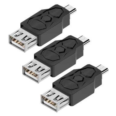 Imagem de ZJKJHJY Micro USB 2.0 macho para conector USB fêmea, adaptador conversor USB fêmea para micro USB macho para S7 S6 Edge S4 S3, LG G4, tablets Android Windows