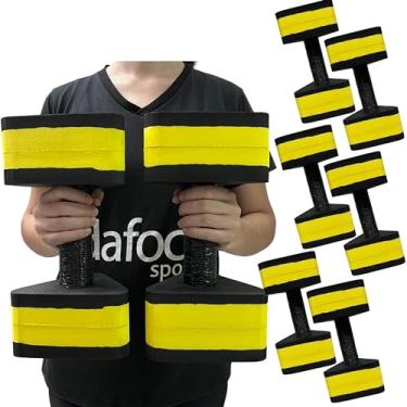 Imagem de Kit 3 Pares de Halteres Hidroginástica Em EVA 3 A 4Kg DF4013-BK Preto/Amarelo Dafoca Sports