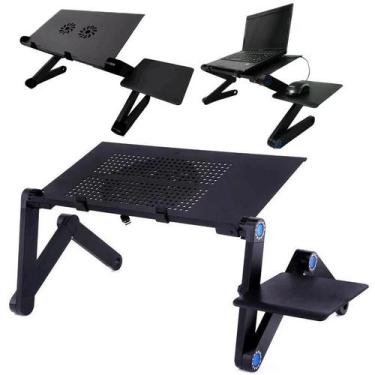 Imagem de Base Suporte Notebook Regulável Mesa Dobrável em Alumínio Fundido Leve