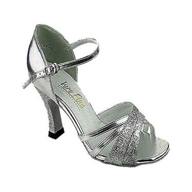 Imagem de Very Fine Tênis de dança 6030 prata Stardust e couro prateado, salto de 7,6 cm, tamanho 7, Prata, 7 B(M) US