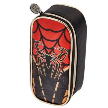 Imagem de Estojo Escolar Menino Homem Porta Lápis Aranha Spider Promo - Denlex, 