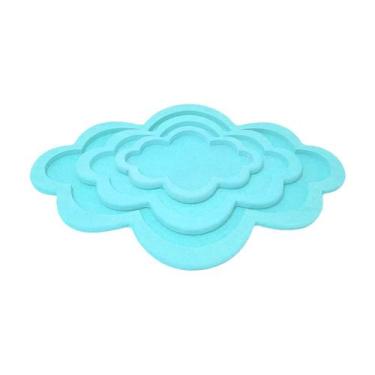 Imagem de Trio de Bandeja Pmg Nuvem Festa Decoração Madeira Mdf Pintado - ATACAD