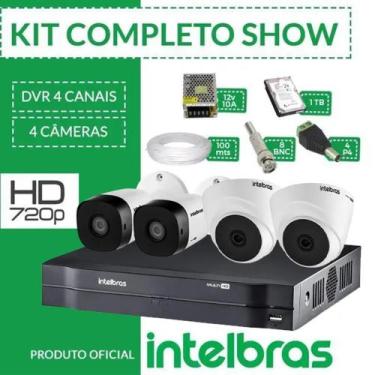 Imagem de Kit Intelbras completo alta definição - 4 câmeras int/ext - HD