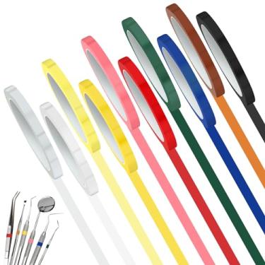 Imagem de 10 rolos de fita autoclave 65,8 m de fita de identificação de instrumentos coloridos 10 cores para instrumentos cirúrgicos dentários fita de esterilização autoclavável a vapor de 270 Fahrenheit