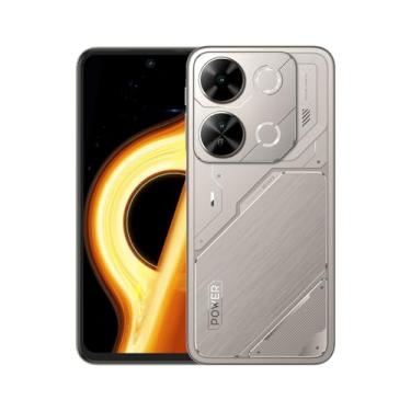 Imagem de Smartphone Itel P65, 128GB+4+4GB RAM (Titânio) Tela de 6,7", Câmera de 50MP, NFC, Bateria 5000 mAh