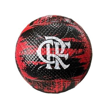 Imagem de Bola de Futebol de Campo Flamengo Oficial - Tamanho 5, Costurada, PVC, Vermelha e Preta