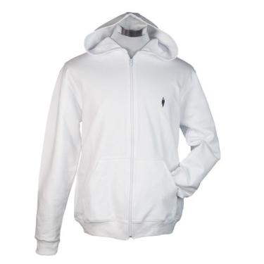 Imagem de Suéter Polerón com fecho branco e logotipo azul para homens - Lightbek