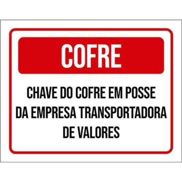 Imagem de Kit 5 Placas Cofre Chave Posse Empresa 36X46
