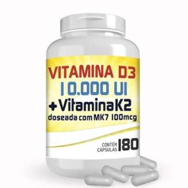 Imagem de Vitamina D3 10.000UI + Vitamina K2 100mcg com 180 cápsulas-Unissex