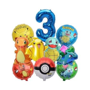 Imagem de Conjunto De Balões Pokémon Azul De 32 Polegadas, Balões De Pikachu E B