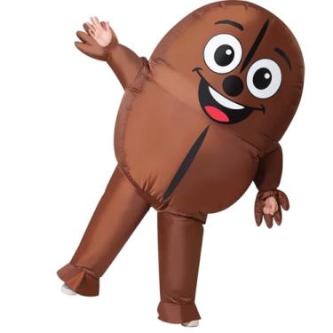 Imagem de GOOSH Fantasia inflável para adultos em grãos de café, para homens e mulheres, engraçada, fantasia de Dia das Bruxas para Halloween, fantasia, fantasia, cosplay, festa