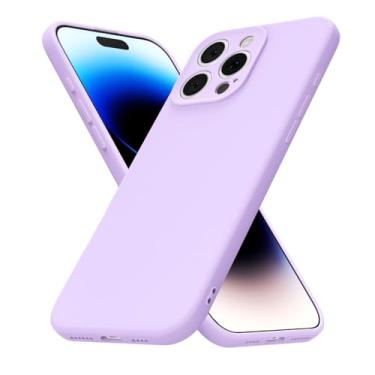 Imagem de uvcoat Capa de silicone para iPhone 14 Pro, capa fina de gel de borracha macia para mulheres e meninas, linda capa de telefone de TPU fosco com proteção total da câmera, design simples minimalista