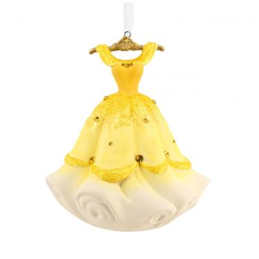 Imagem de Enfeite Natalino Hallmark Signature 2025 Disney Princesa Bela Vestido Amarelo Cerâmica, 9 x 10 x 7,6cm
