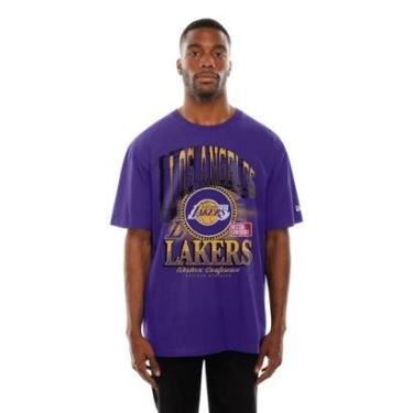 Imagem de Camiseta New Era  Oversize Los Angeles Lakers NBA Roxo-Masculino