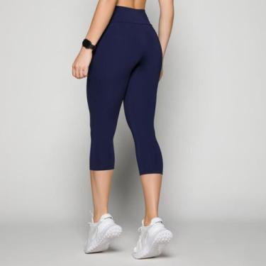 Imagem de Calça Legging Corsário Fitness Esportiva Básica Selene 20895, EG, Azul
