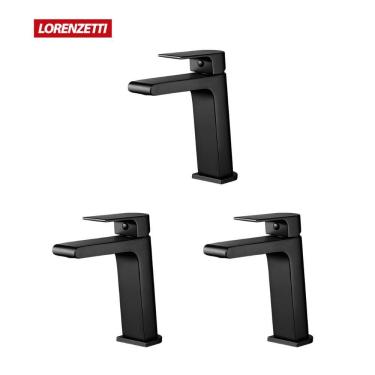 Imagem de Kit 3 Misturador Monocomando Lav. Like BB Black Lorenzetti