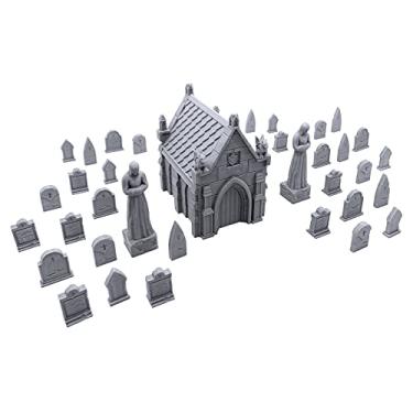 Imagem de EnderToys Mausoleum Graveyard Scene - DND Terrain Scenery for Tabletop 28mm Miniatures Wargame