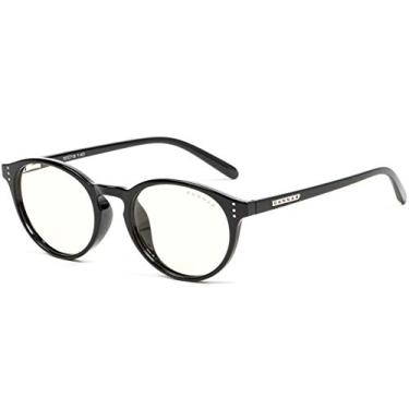 Imagem de Óculos para jogos | Óculos com bloqueio de luz azul | Ataque/vermelho escuro por Gunnar | 65% de proteção de luz azul, 100% de luz UV, antirreflexo para proteger e reduzir a tensão e a secura dos olhos, Lentes transparentes, Onyx Frame