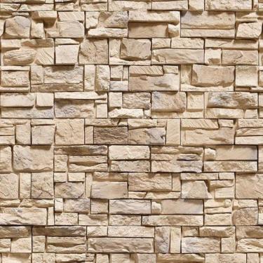 Imagem de Papel De Parede Adesivo Pedra Canjiquinha Rústica Bege - 12M