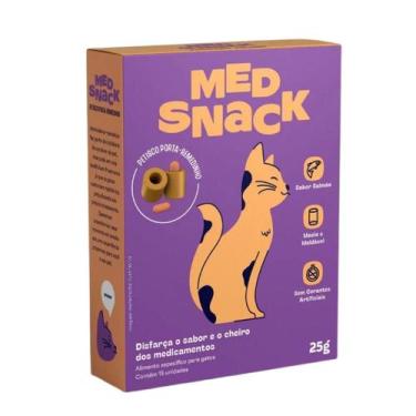 Imagem de Petisco Porta Remédio Moldável Medsnack Sabor Salmão Para Gatos - 15Un