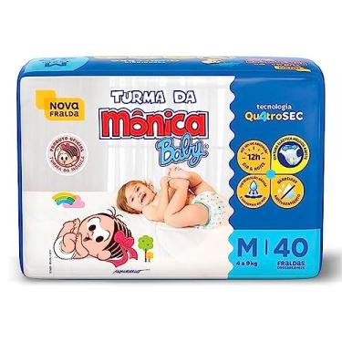 Imagem de Turma da Mônica - Fralda Infantil Econômica com Tecnologia QuatroSec - 12 Horas de Proteção - Unissex - Bebê (0-13 kg) - 1 Pacote