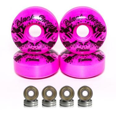 Imagem de Rodas de Skate 53mm Pink Dureza 95A com Rolamentos ABEC-5-Unissex