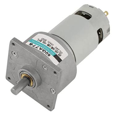 Imagem de Motor De Engrenagem, DC 12V/24V 35W Mini Motor De Engrenagem DC Metal Velocidade Ajustável Grande Motor De Torque CW/CCW(24 V 500 rpm)