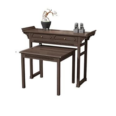 Imagem de Mesa de oferta de altar budista chinês Shentai, mesa de incenso, nova mesa de estilo chinês, mesa de tributo, plataforma de Buda elevada, fogão de incenso rural, deus da riqueza, mesa de tributo de madeira maciça M