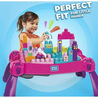 Imagem de Mesa Build `n Learn, 30 peças, portátil, para maiores de 1 ano, rosa