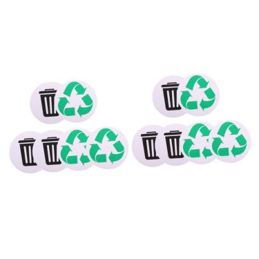 Imagem de Cabilock 12 Peças Adesivos De Triagem De Lixo Combinação De Lata De Lixo e Reciclagem Lata De Lixo Com Lixeira Combinação De Lixo e Reciclagem À Prova D'água Pvc Etiqueta Do Logotipo