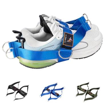 Imagem de MOOCY Pacote com 2 tiras de pé para máquina de cabos, acessórios de fitness, tiras no tornozelo, glúteos, exercícios de perna para máquinas de cabos, capa de sapato, cinto de puxar - 4 anéis