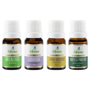 Imagem de Kit Respirar Melhor Óleo Essencial 100% Puro Melaleuca Lavanda Limão Siciliano Hortelã Pimenta Auxilia no Tratamento de Doenças Inflamatórias Alérgicas e Respiratórias Rinite Sinusite Bronquite e Resfriados Produto Vegano