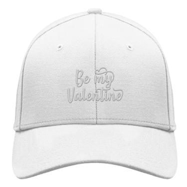 Imagem de Boné de beisebol Be My Valentine Boné de caminhoneiro para adolescentes retrô bordado snapback, Branco, Tamanho Único