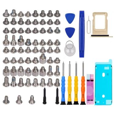 Imagem de DARYCOM Repair Conjunto completo de parafusos 67 peças para iPhone 12 Pro Max 17.0 cm kit de ferramentas de reparo 4 chaves de fenda, mapa de localização, 3 abridores de ferramentas, 1 adesivo de