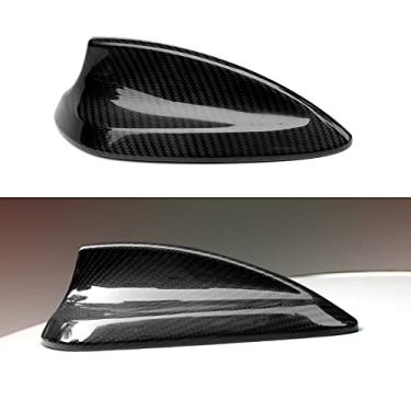Imagem de EHBOTA Capa de antena de barbatana de tubarão de fibra de carbono seco com aba adesiva para BMW X5 Series F15 2014-2018