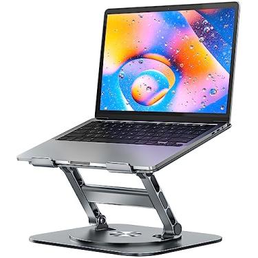 Imagem de MCHOSE Suporte para laptop, suporte giratório de alumínio 360 para computador, suporte ergonômico para notebook compatível com MacBook Air Pro de 17 polegadas, Dell XPS, HP, Lenovo More Laptops, cinza