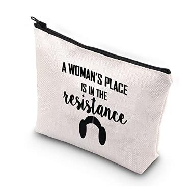 Imagem de BDPWSS A Woman's Place Is In The Resistance Makeup Bag For Women Girl Power Gift Storm Trooper Gift Feminist Gifts Sci-Fi Space Fan Cosmetic Bag Zipper Pouch (place in the resistance B)