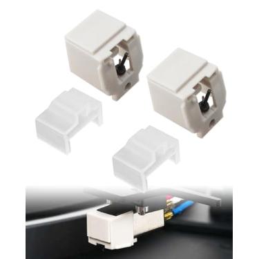 Imagem de Pacote com 2 canetas de reposição ATN3600L para modelos Audio-Technica AT-LP60X AT-LP60XBT AT-LP60XBT-USB Agulhas de toca-discos diamante com capa protetora para toca-discos de vinil agulhas de alta